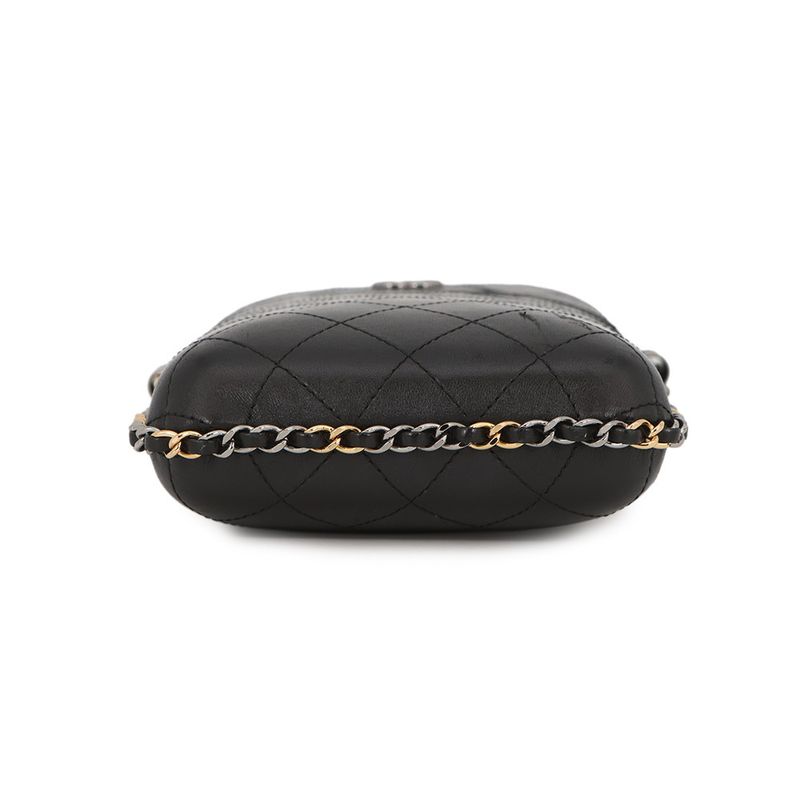 Chanel Foncase Chainaround Quilted CC Logo Lambskin Black