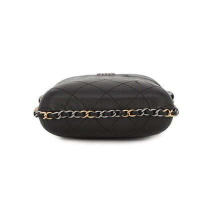 Chanel Foncase Chainaround Quilted CC Logo Lambskin Black