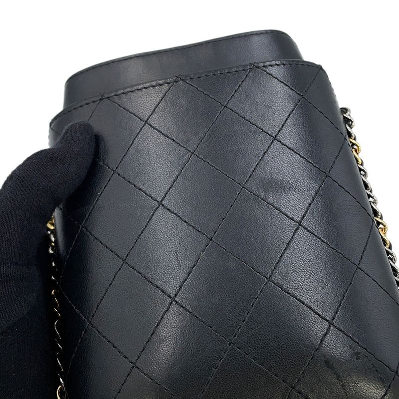 Chanel Foncase Chainaround Quilted CC Logo Lambskin Black