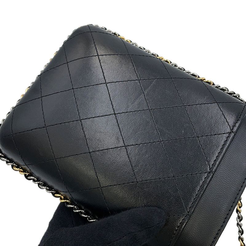 Chanel Foncase Chainaround Quilted CC Logo Lambskin Black