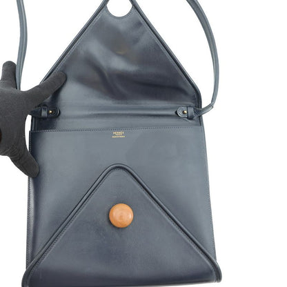 Hermes Shoulder Bag Wood Navy Gold Box Calf