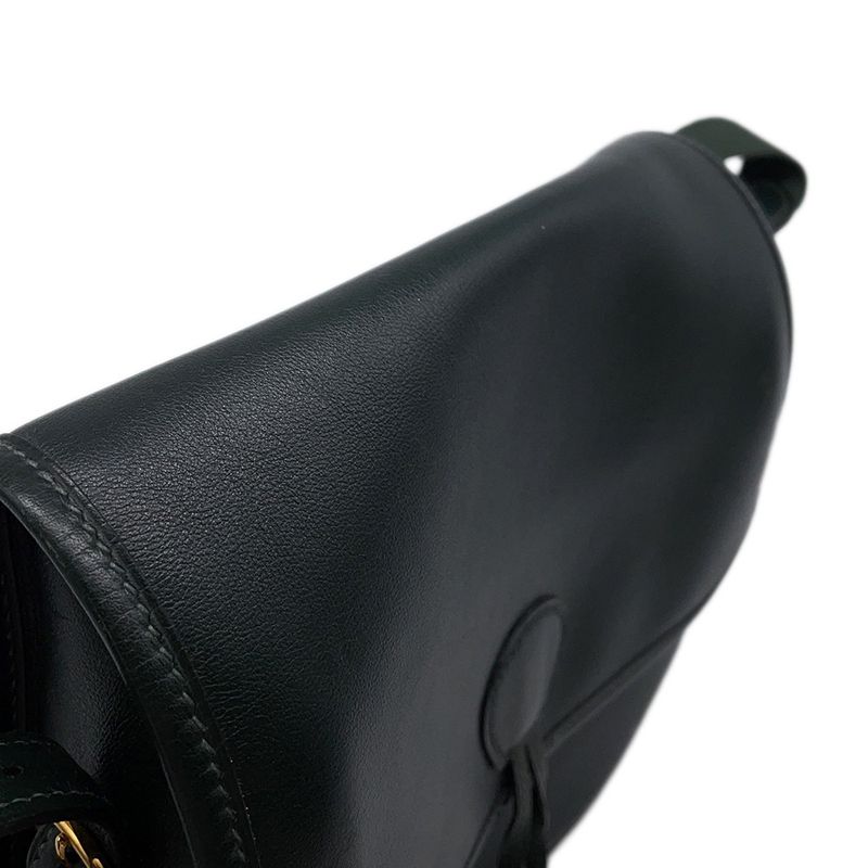 Hermes Shoulder Bag Duffle Green Gold Box Calf