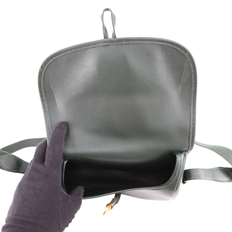 Hermes Shoulder Bag Duffle Green Gold Box Calf
