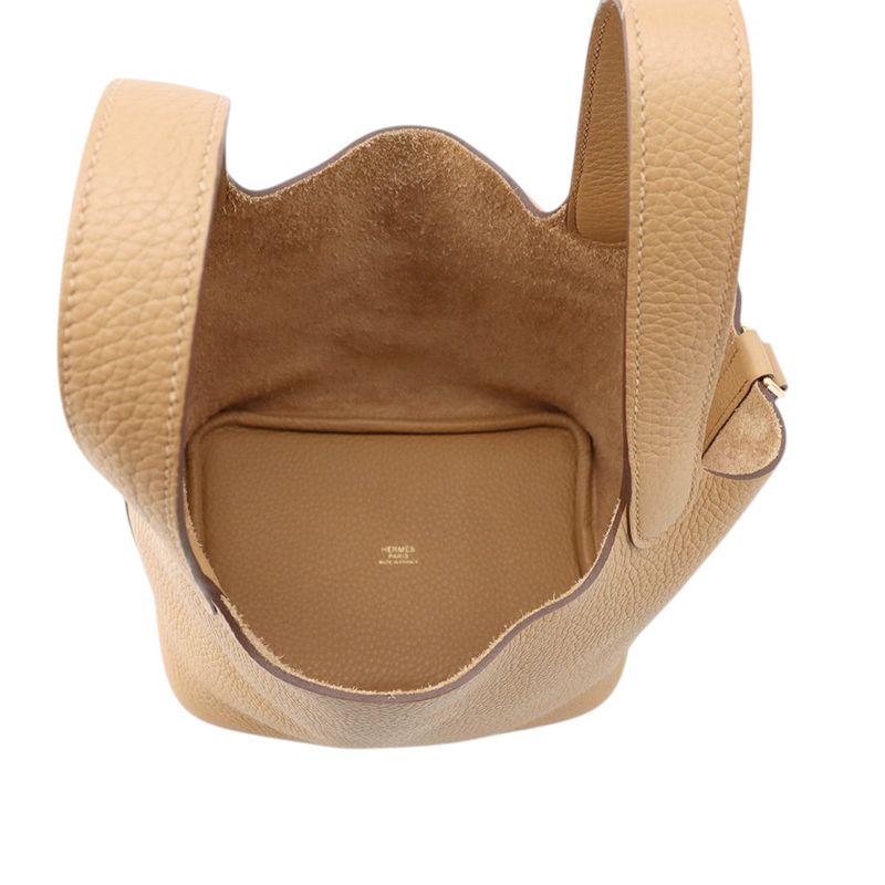 Hermes Handbag Picotin Lock PM Biscuit Gold Taurillon Clemence