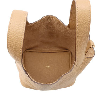 Hermes Handbag Picotin Lock PM Biscuit Gold Taurillon Clemence