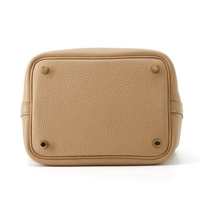 Hermes Handbag Picotin Lock PM Biscuit Gold Taurillon Clemence