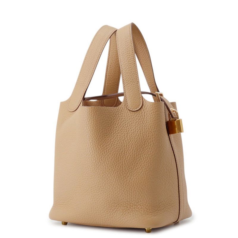 Hermes Handbag Picotin Lock PM Biscuit Gold Taurillon Clemence