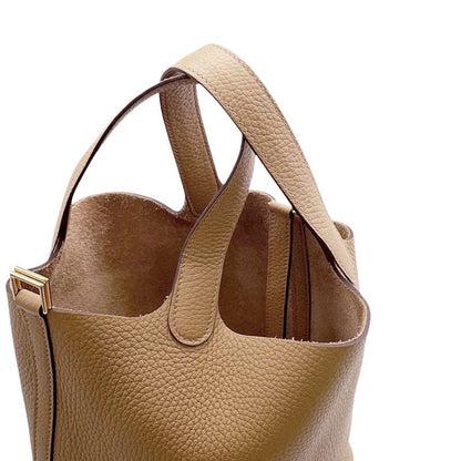 Hermes Handbag Picotin Lock PM Biscuit Gold Taurillon Clemence