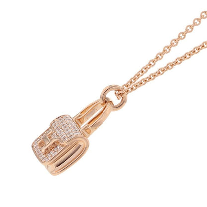 Hermes Necklace Amulet Constance Pendant Diamond Total 18k Pink Gold