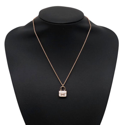 Hermes Necklace Amulet Constance Pendant Diamond Total 18k Pink Gold