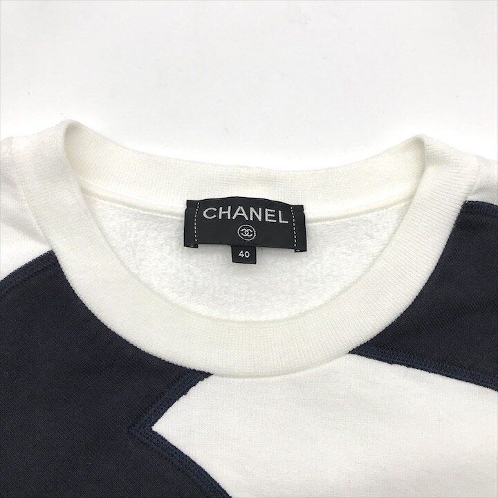 Chanel CC Logo Sweatshirt Tre Long Sleeve White Cotton 40