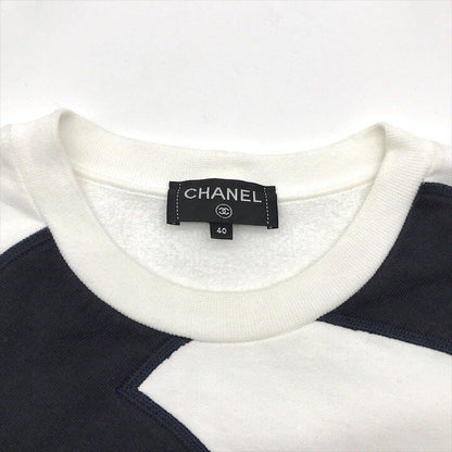 Chanel CC Logo Sweatshirt Tre Long Sleeve White Cotton 40