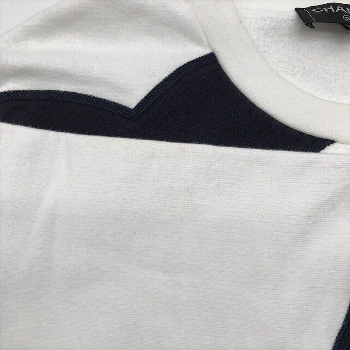 Chanel CC Logo Sweatshirt Tre Long Sleeve White Cotton 40