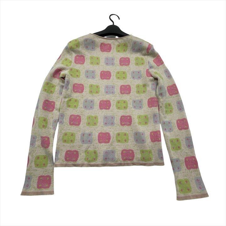 Chanel Quality All Over Pattern Cashmere Top Long Sleeve Knit Lightweight