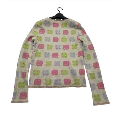 Chanel Quality All Over Pattern Cashmere Top Long Sleeve Knit Lightweight