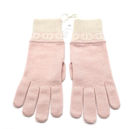 Hermes Heaven Chaine D'ancre Cashmere Gloves L Pink