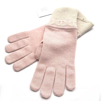 Hermes Heaven Chaine D'ancre Cashmere Gloves L Pink