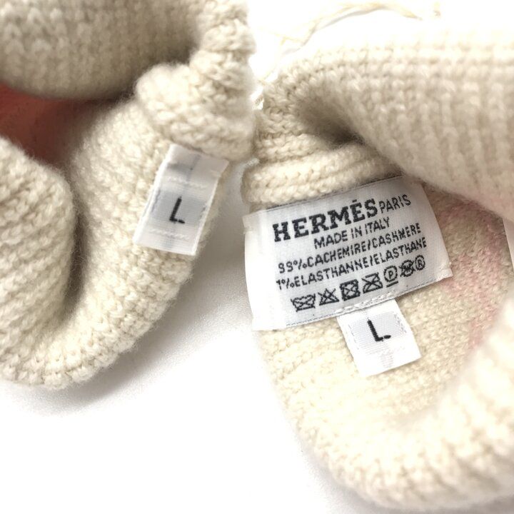 Hermes Heaven Chaine D'ancre Cashmere Gloves L Pink