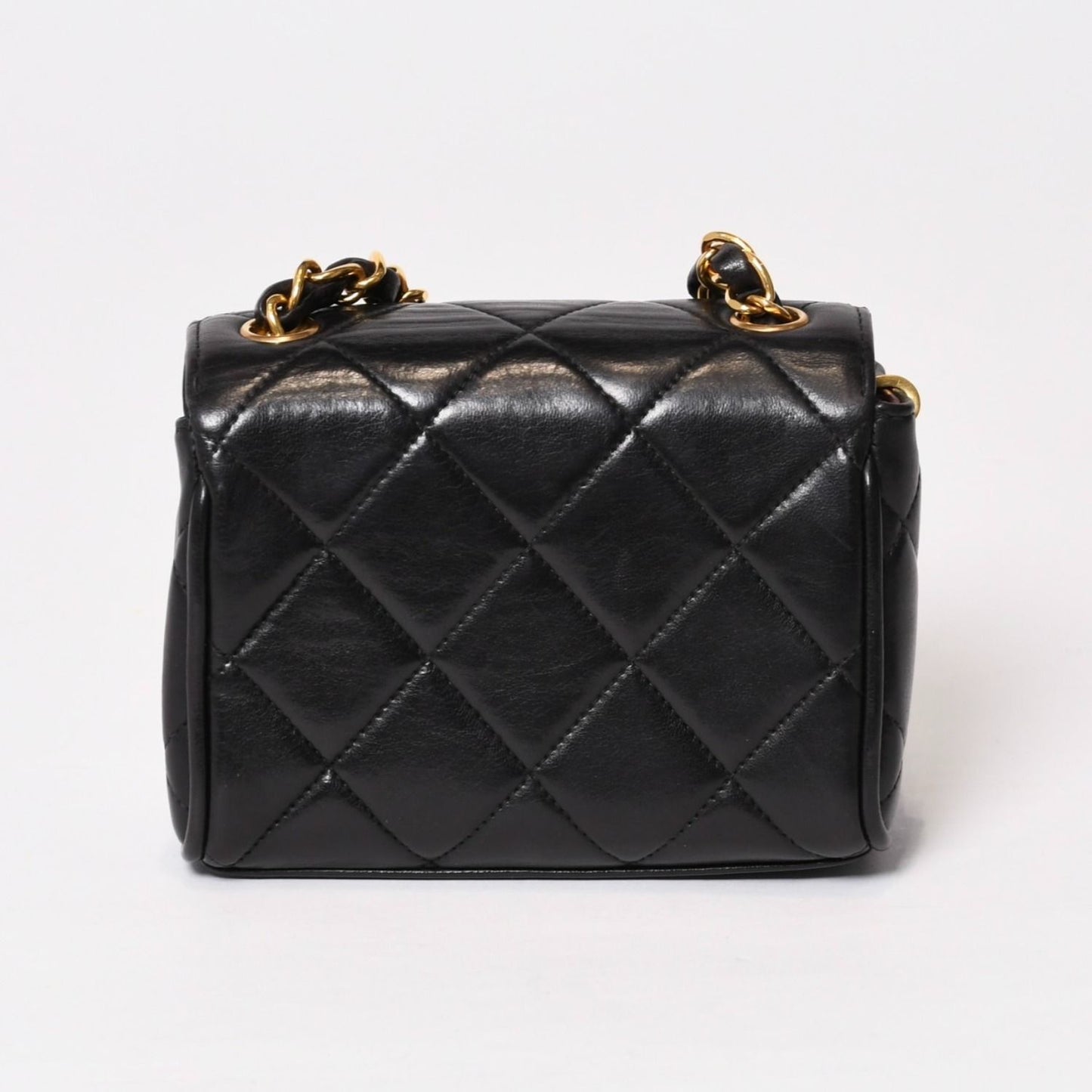 Chanel Mini Quilted S Flap S Chain Shoulder Bag CC Logo Lambskin Gold — view 2
