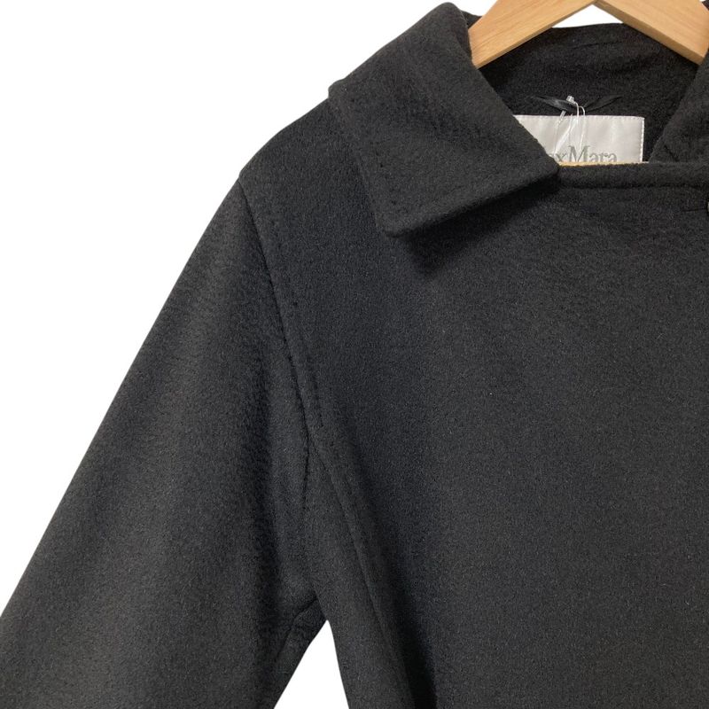 Max Mara Manuela Icon Coat 100% Camel Belted 40 Black