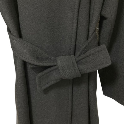Max Mara Manuela Icon Coat 100% Camel Belted 40 Black