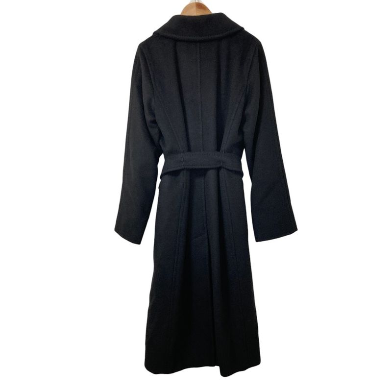 Max Mara Manuela Icon Coat 100% Camel Belted 40 Black