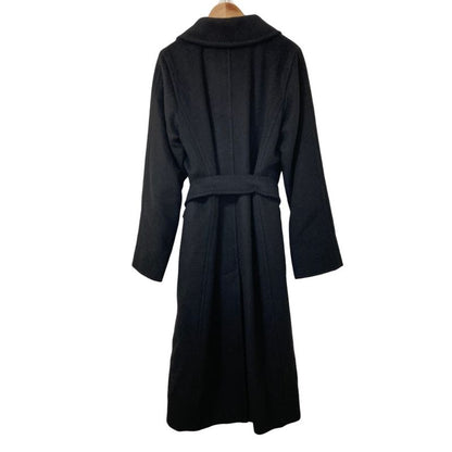 Max Mara Manuela Icon Coat 100% Camel Belted 40 Black
