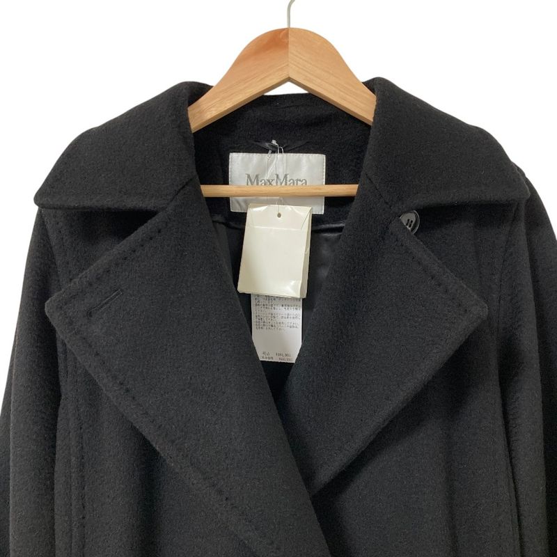 Max Mara Manuela Icon Coat 100% Camel Belted 40 Black