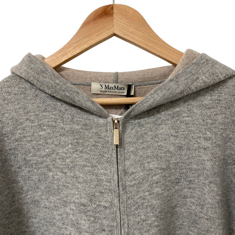 Max Mara S Kurt Wool Cashmere Hoodie Zip Up M Gray