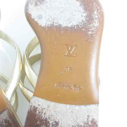 Louis Vuitton Monogram Flower Thong Sandals 35 Gold