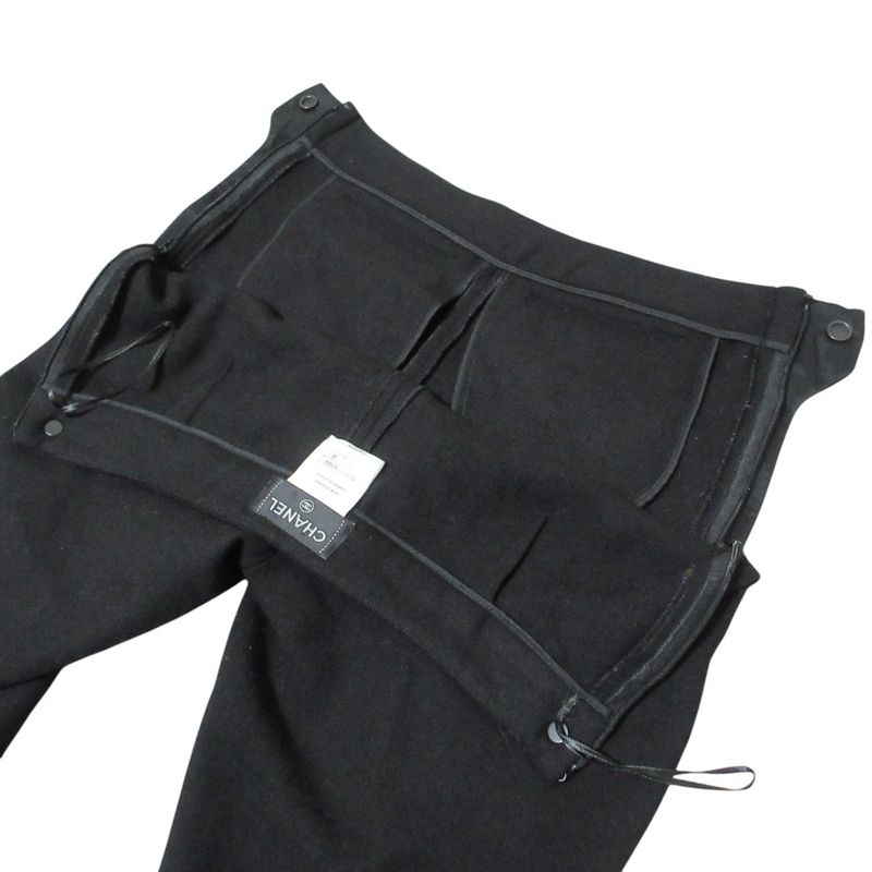 Chanel Wool Slim Pants 36 Black