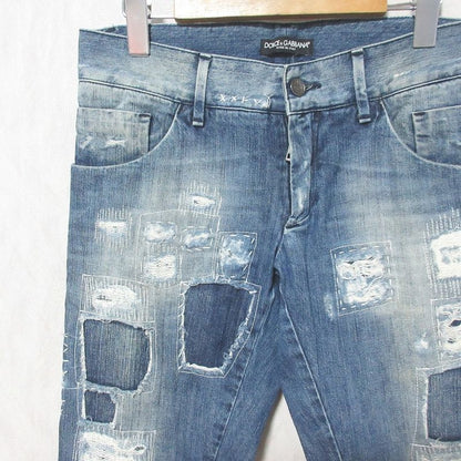 Dolce & Gabbana Repaired Jeans Denim Pants 46 Indigo Blue