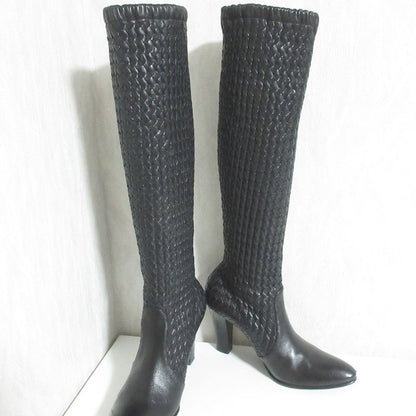 Bottega Veneta Intrecciato Long Boots 38.5 Black