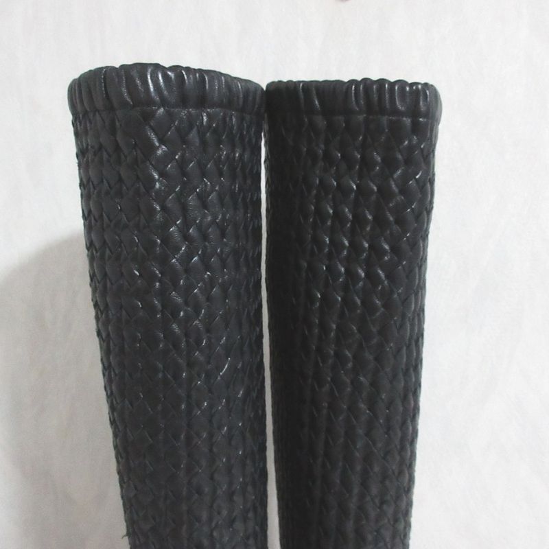 Bottega Veneta Intrecciato Long Boots 38.5 Black
