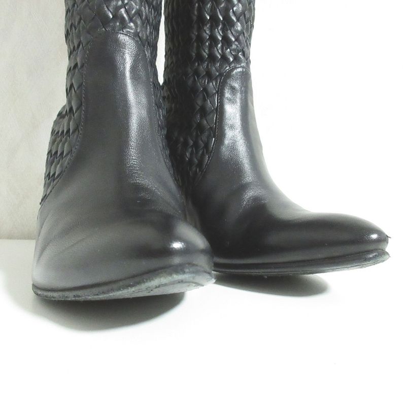 Bottega Veneta Intrecciato Long Boots 38.5 Black