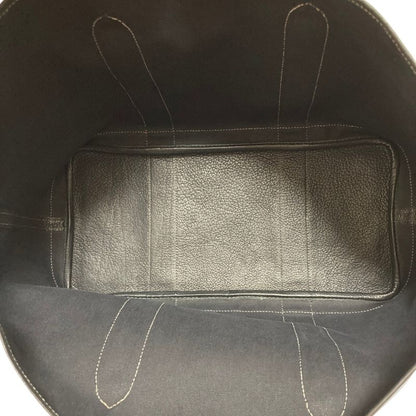 Hermes Garden Party PM Canvas Leather Tote Black