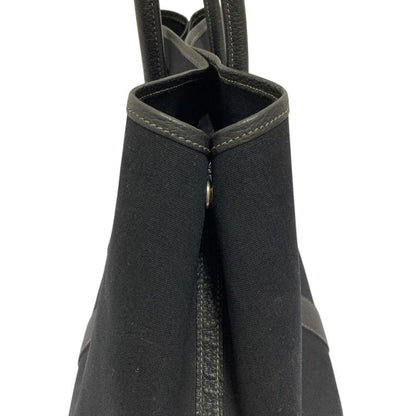 Hermes Garden Party PM Canvas Leather Tote Black