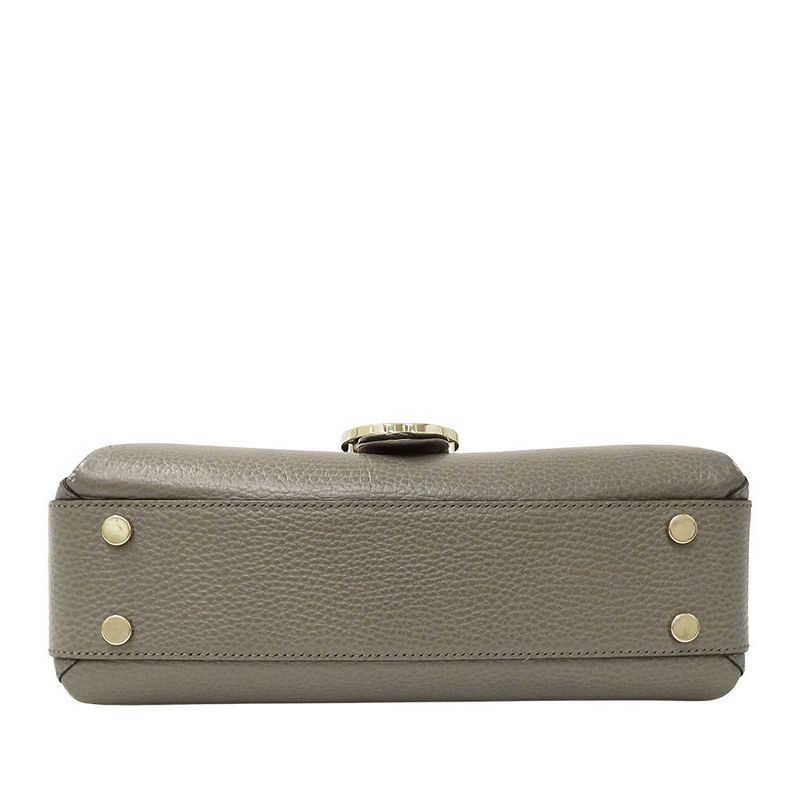 Gucci 2-Way Shoulder Bag Leather Interlocking Gray Chain