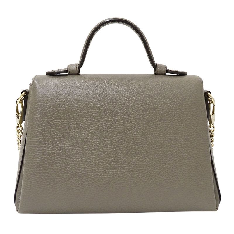 Gucci 2-Way Shoulder Bag Leather Interlocking Gray Chain