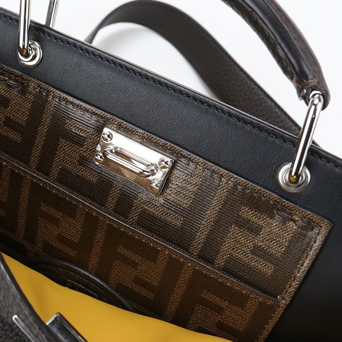 Fendi Mini Essential Peekaboo Handbag Leather