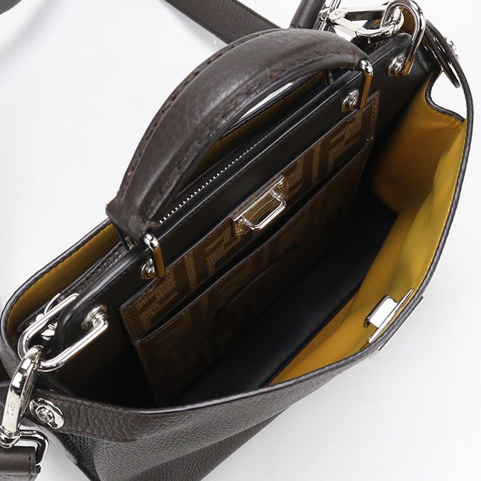 Fendi Mini Essential Peekaboo Handbag Leather
