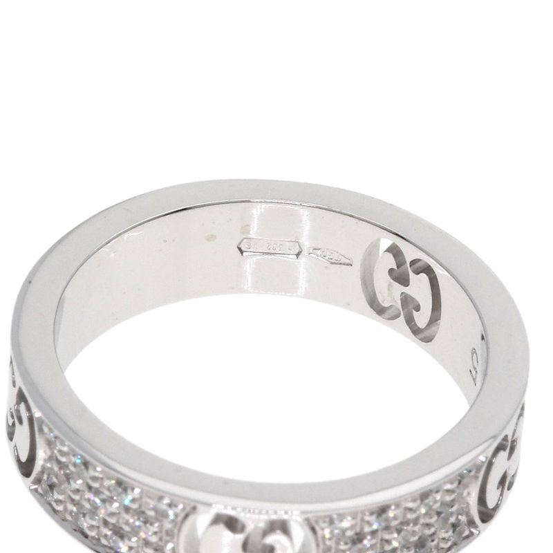 Gucci Icon Full Diamond Ring 18k White Gold
