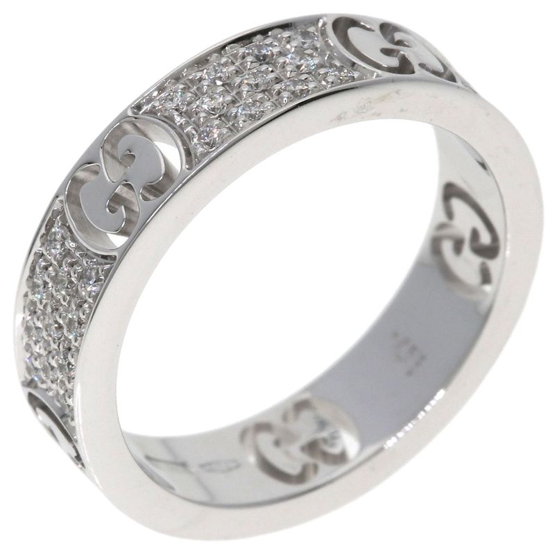 Gucci Icon Full Diamond Ring 18k White Gold
