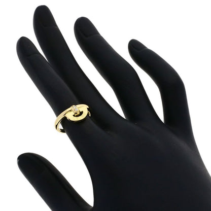Celine Logo Diamond Ring 18k Yellow Gold