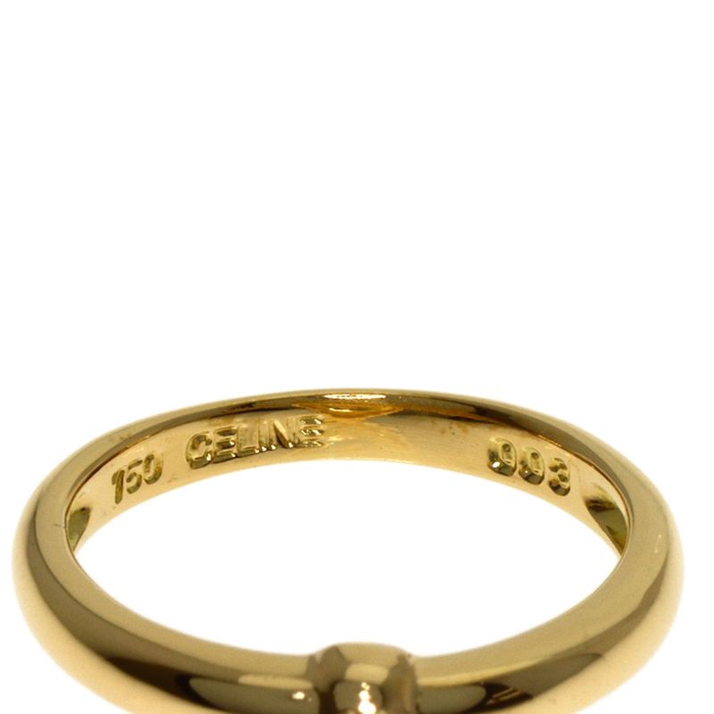 Celine Logo Diamond Ring 18k Yellow Gold