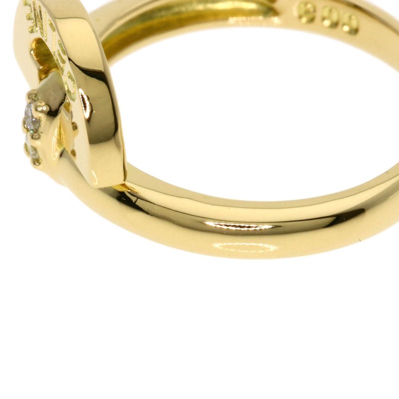 Celine Logo Diamond Ring 18k Yellow Gold