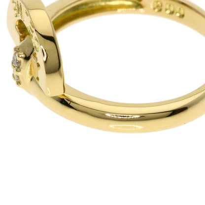 Celine Logo Diamond Ring 18k Yellow Gold