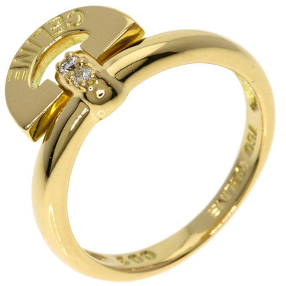 Celine Logo Diamond Ring 18k Yellow Gold