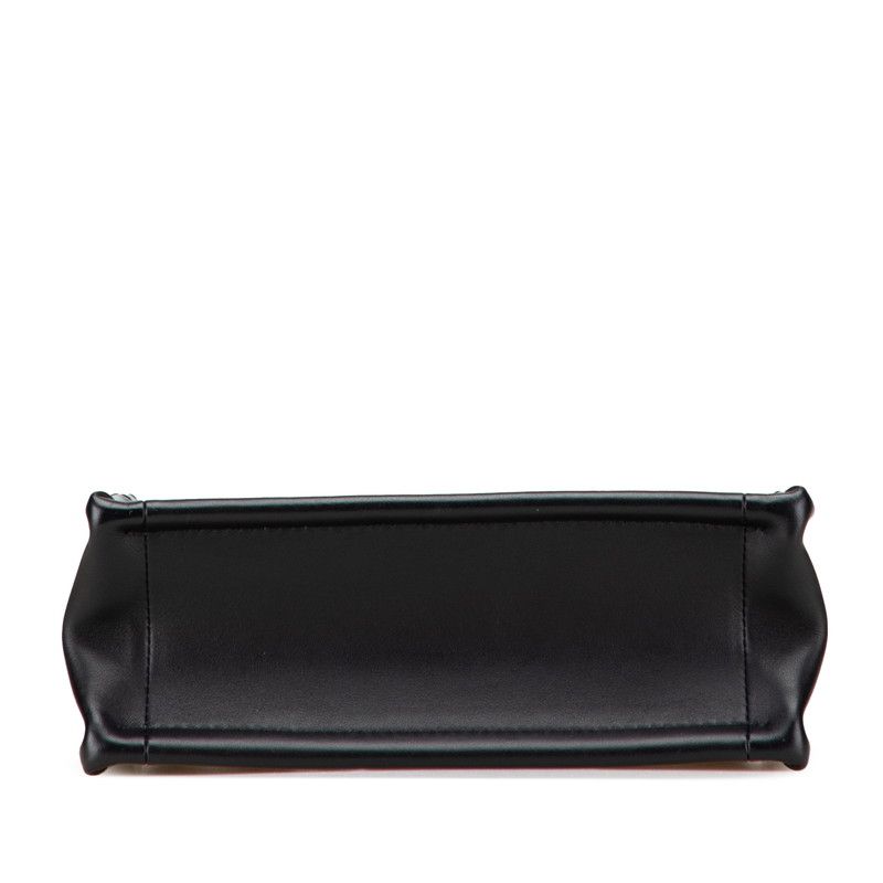 Dior Macro Cannage Book Tote Mini 2-Way Shoulder Bag Black Leather