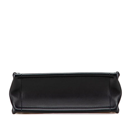 Dior Macro Cannage Book Tote Mini 2-Way Shoulder Bag Black Leather